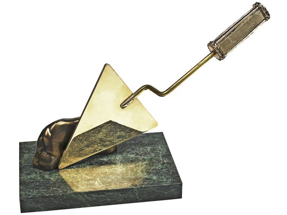 Статуэтка Строительный мастерок (золотистый, зеленый)